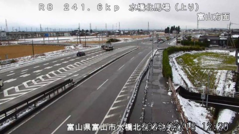 雪みちアプリのライブカメラでみた道路の混雑状況