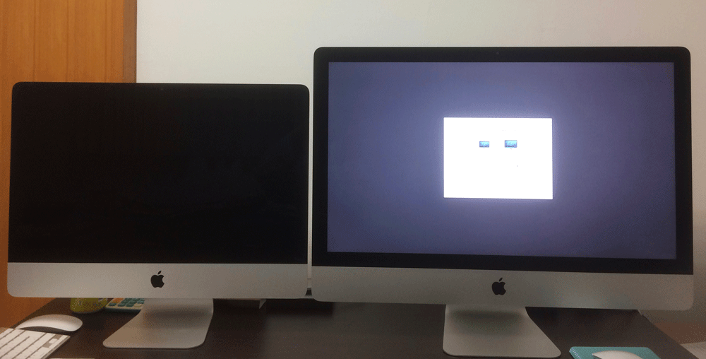 iMac27インチと21.5インチのディスプレイの物理的大きさの差