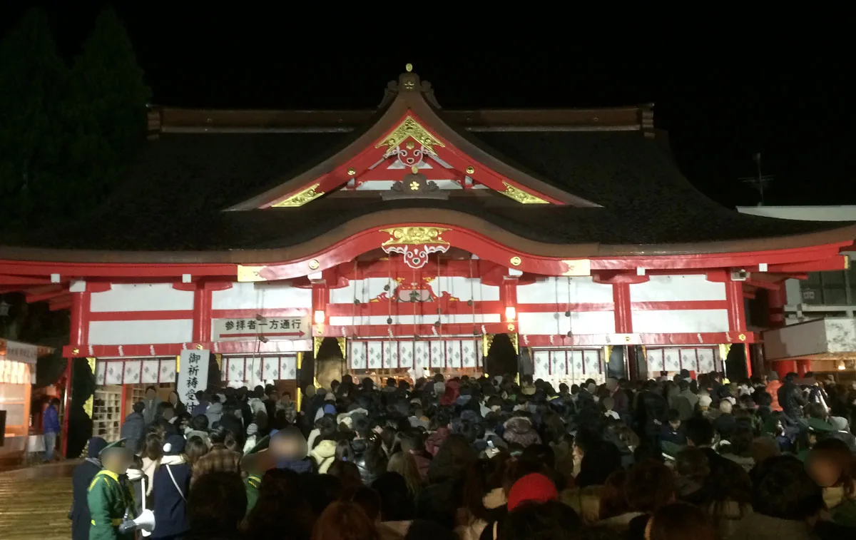 富山 日枝神社（山王さん）の初詣参拝の混み具合
