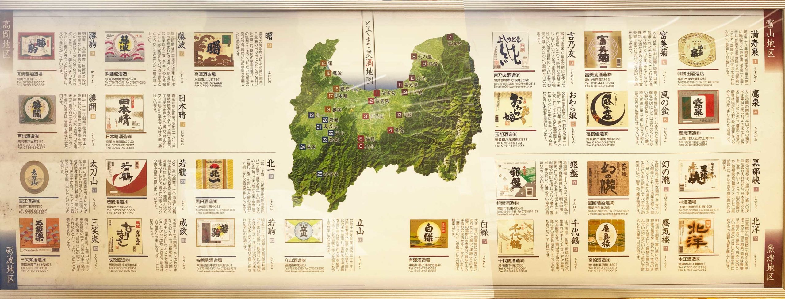 富山県内の前酒蔵まとめマップ(廃業した酒蔵も)