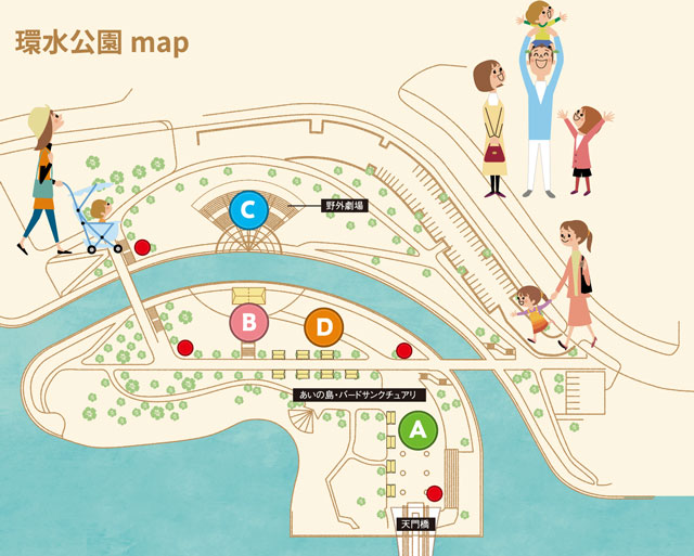 環水公園「とやまみらいフェス2021」の案内マップ