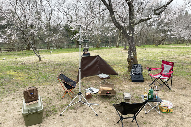 富山県砺波市の上和田緑地キャンプ場でのキャンプ道具