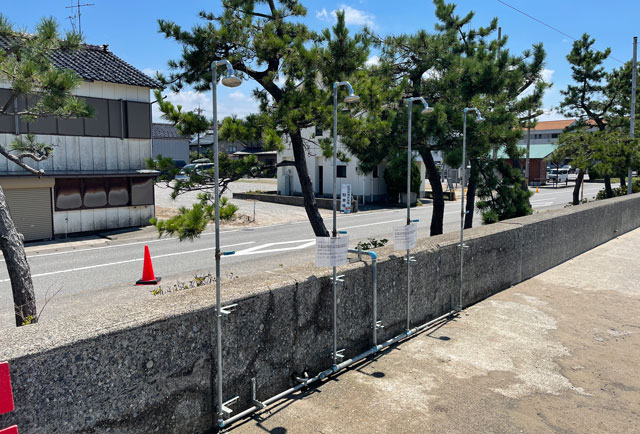 富山県黒部市の石田浜海水浴場の簡易的な冷水シャワー