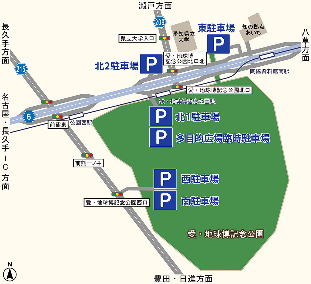 愛知県のジブリパークの駐車場マップ